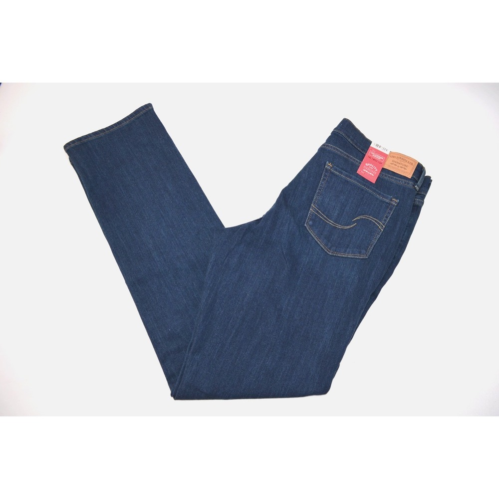Levis Signature Mid Rise Straight Jeans Womens 14 Fits 34x33 Nwt's‎ Soft Stretch